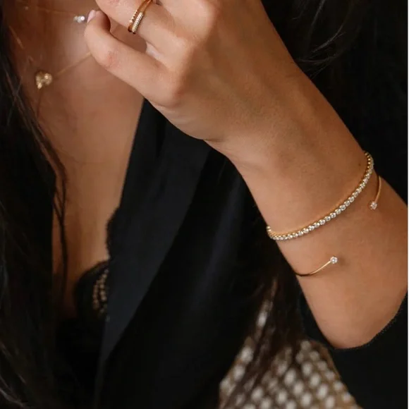 Cupcakes & Cashmere Imogen Cz Open Bangle Bracelet - Picture 4 of 6